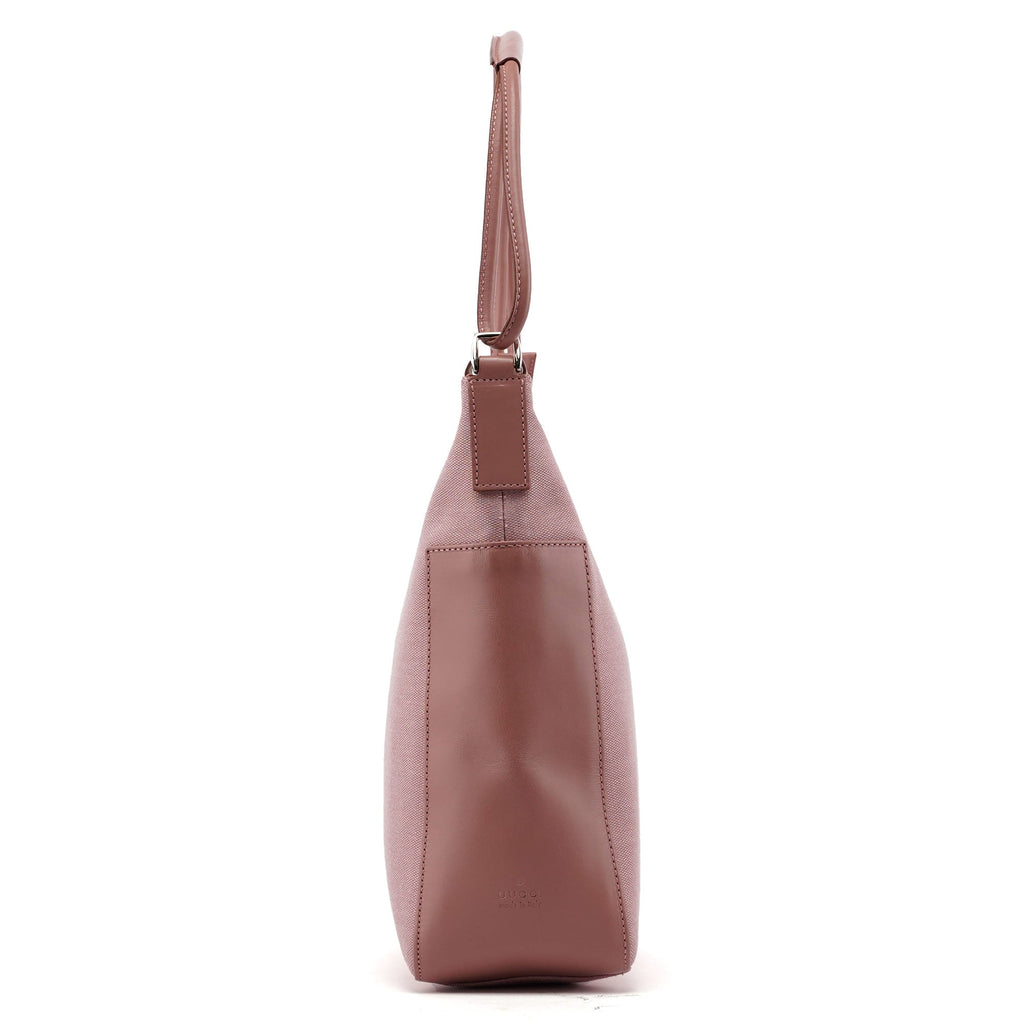 77112 Pink Canvas Hobo Shoulder Bag