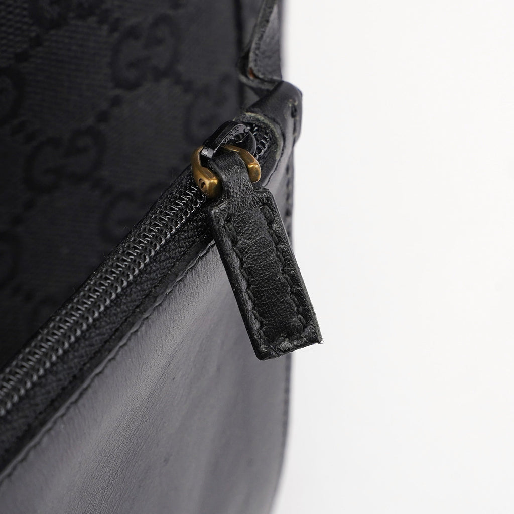 90640 Black GG Drawstring Shoulder Bag