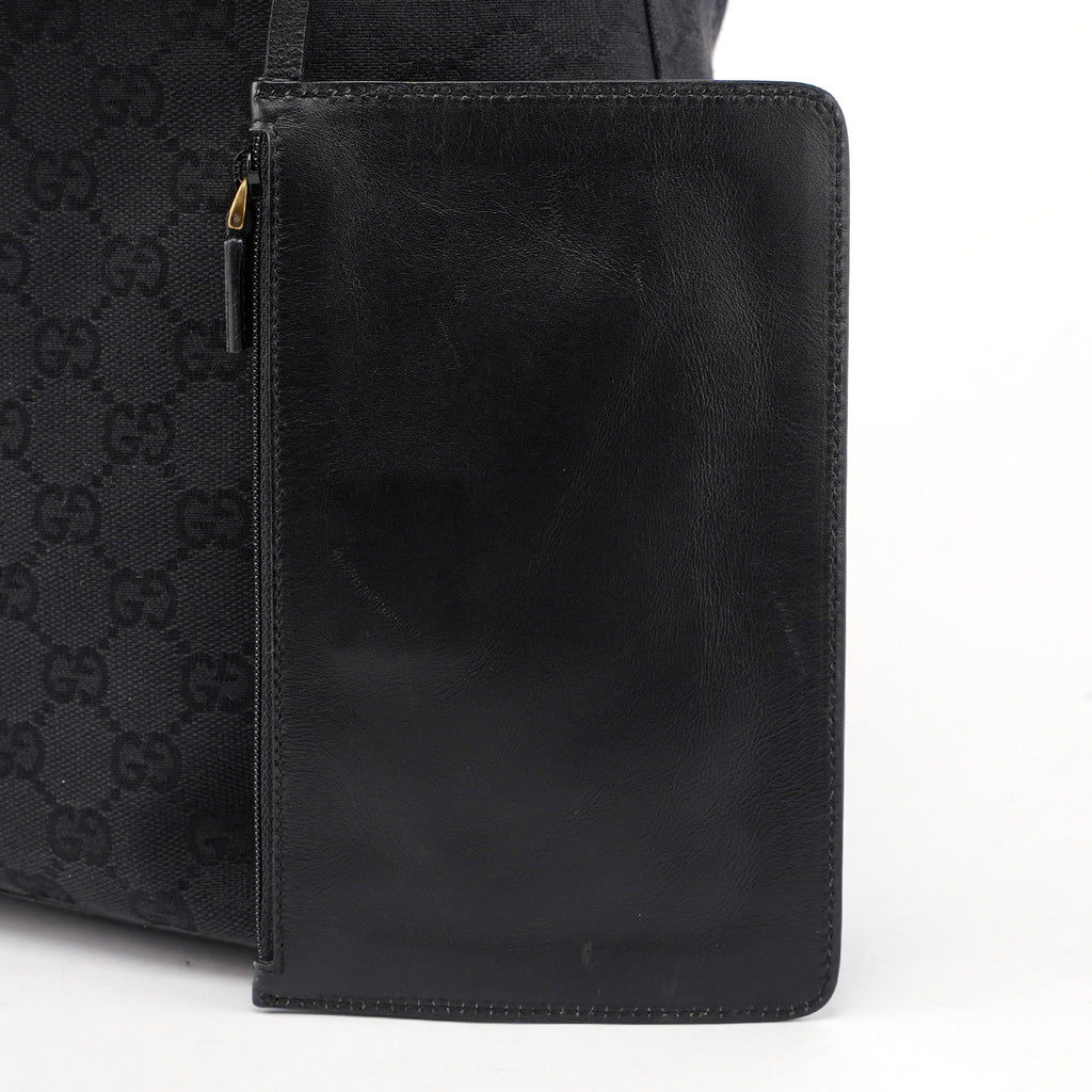 90640 Black GG Drawstring Shoulder Bag