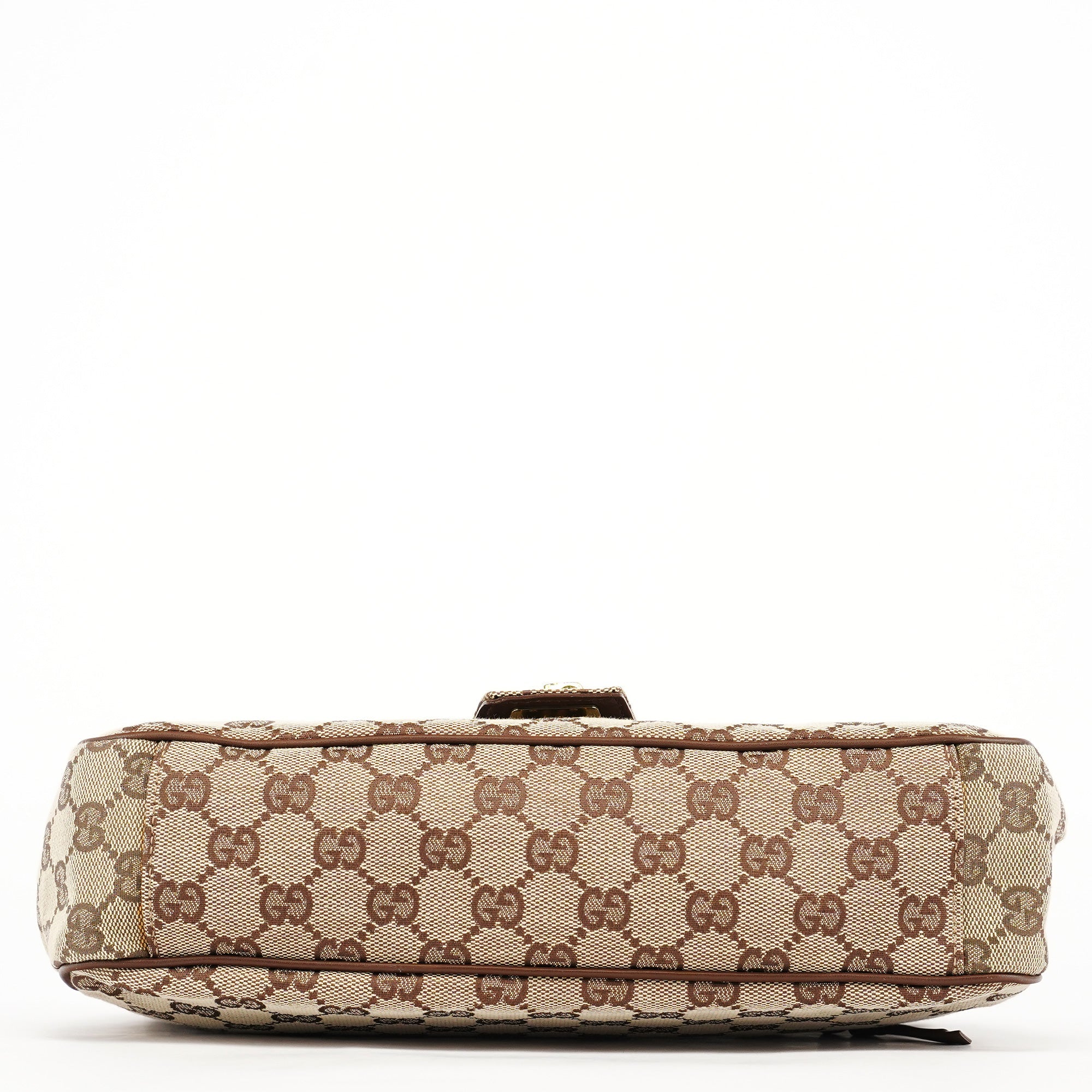 90643 Beige GG Canvas Turnlock Shoulder Bag