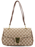 90643 Beige GG Canvas Turnlock Shoulder Bag