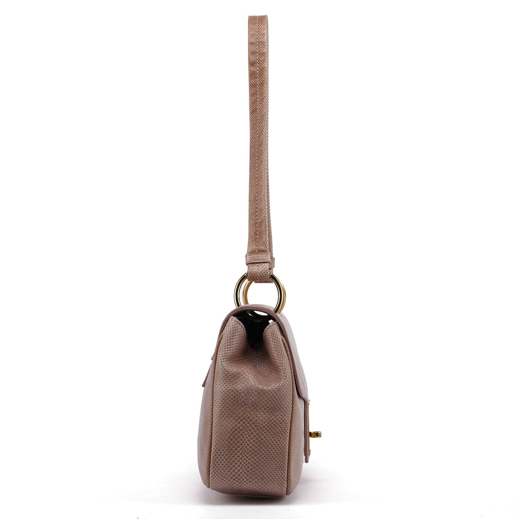 90643 Pale Pink Lizard Shoulder Bag