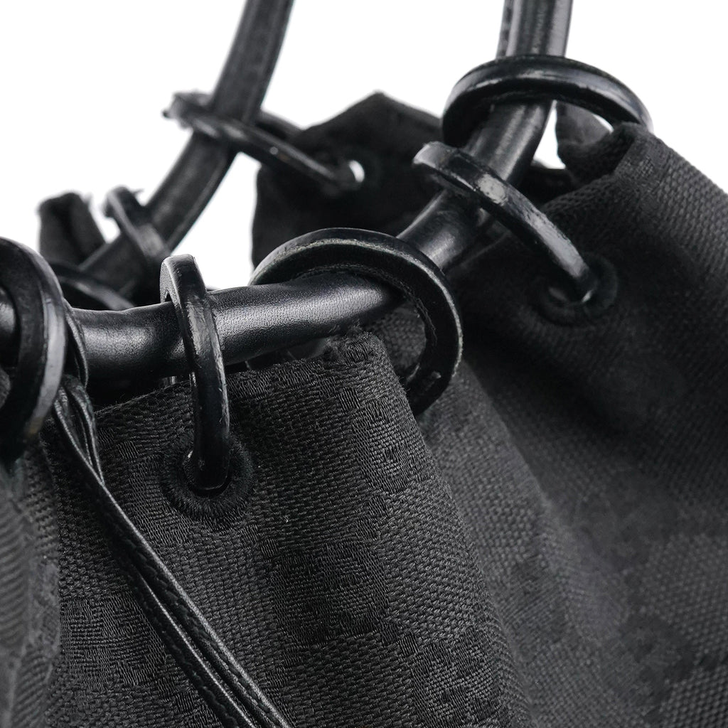 90644 Black GG Canvas Drawstring Shoulder Bag