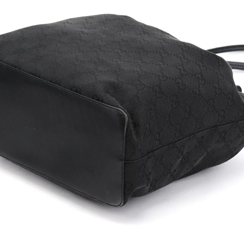 90644 Black GG Canvas Drawstring Shoulder Bag