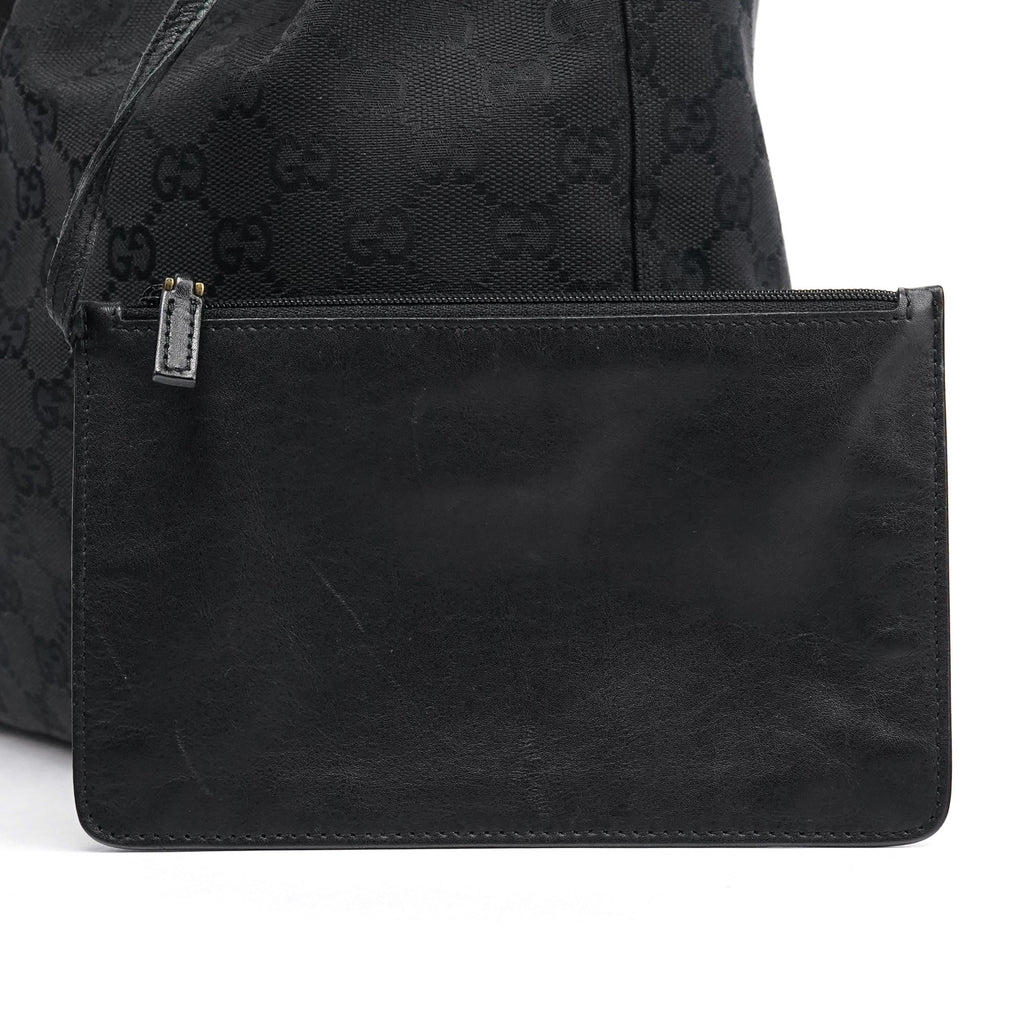 90644 Black GG Canvas Drawstring Shoulder Bag
