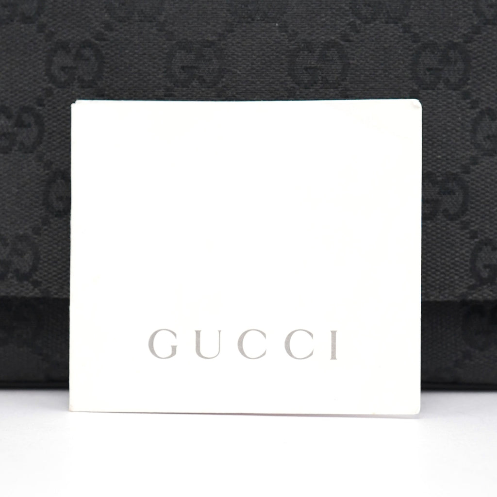 90646 Black GG Leather Shoulder Bag