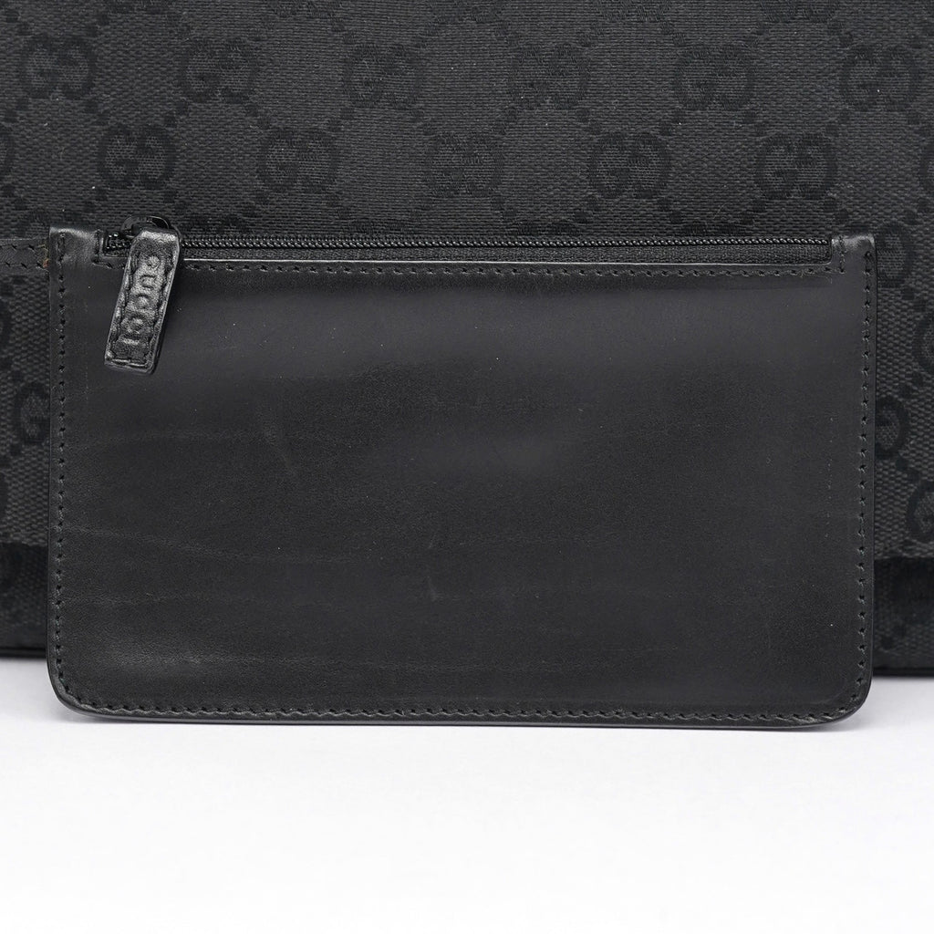 90646 Black GG Leather Shoulder Bag