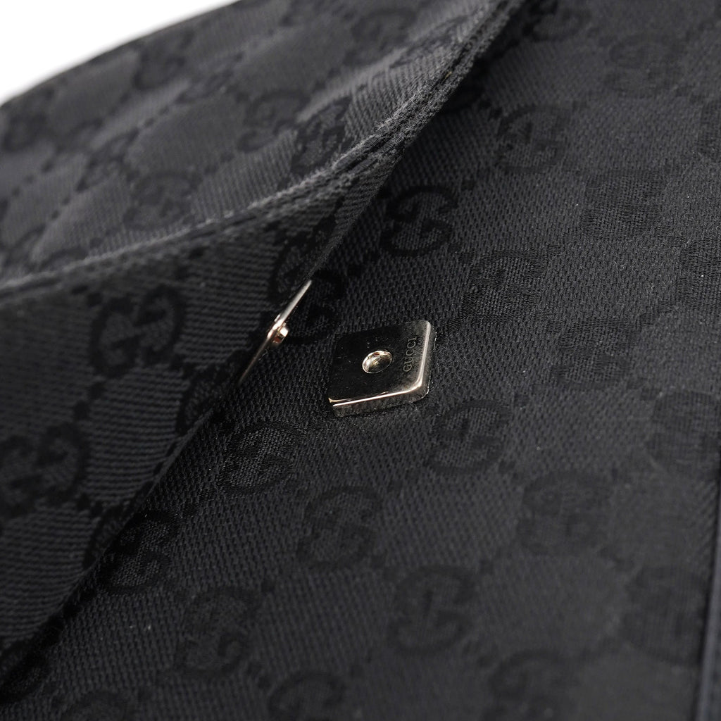 90646 Black GG Leather Shoulder Bag