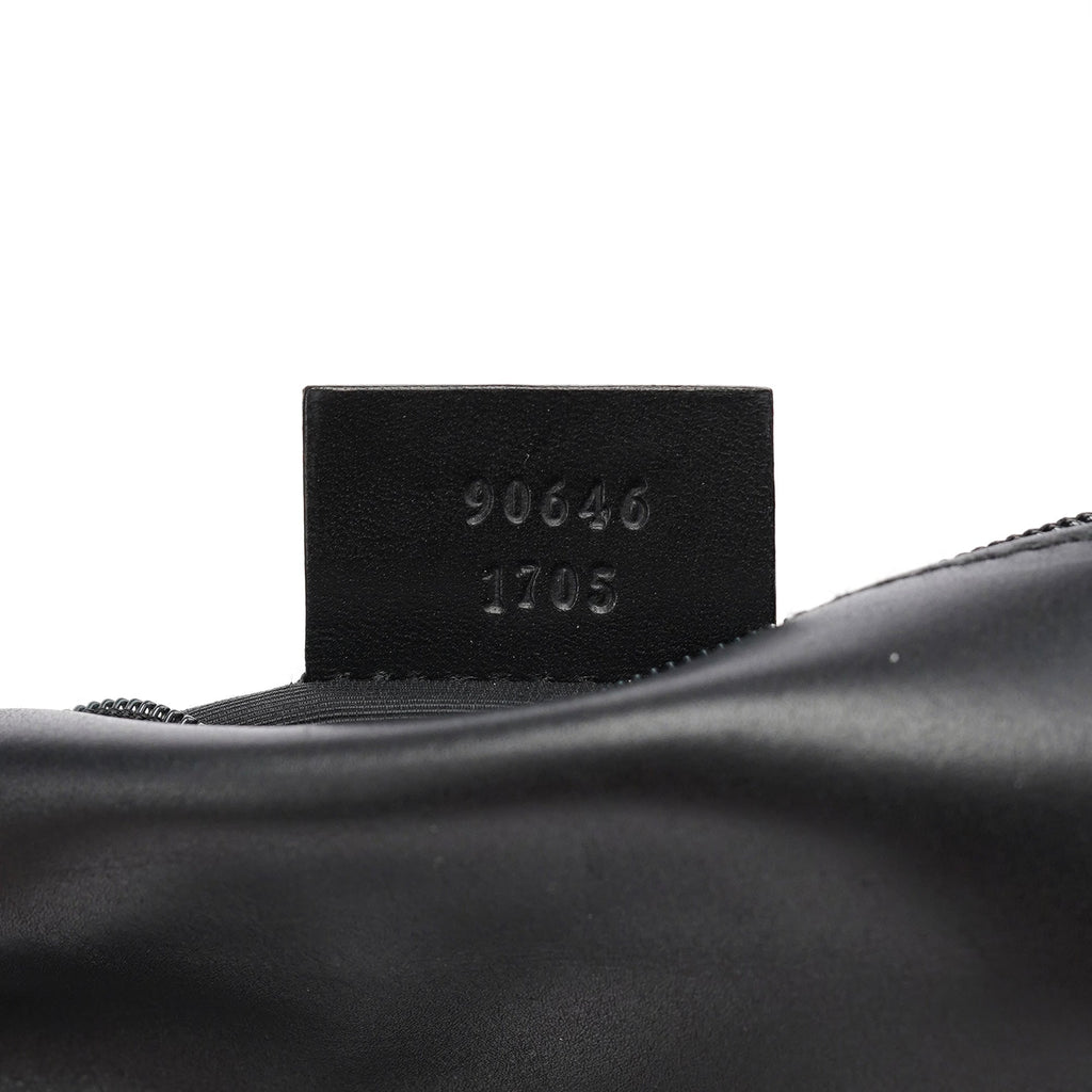 90646 Black GG Leather Shoulder Bag