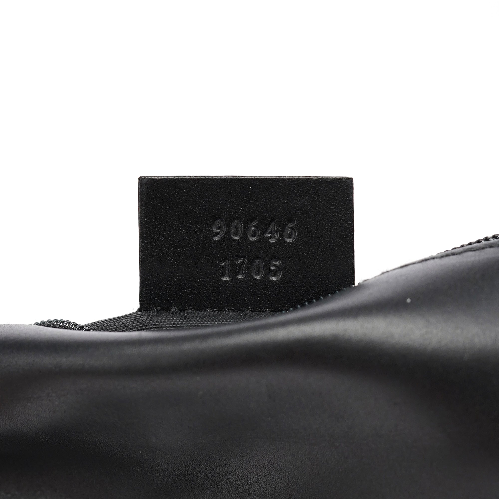 90646 Black GG Leather Shoulder Bag