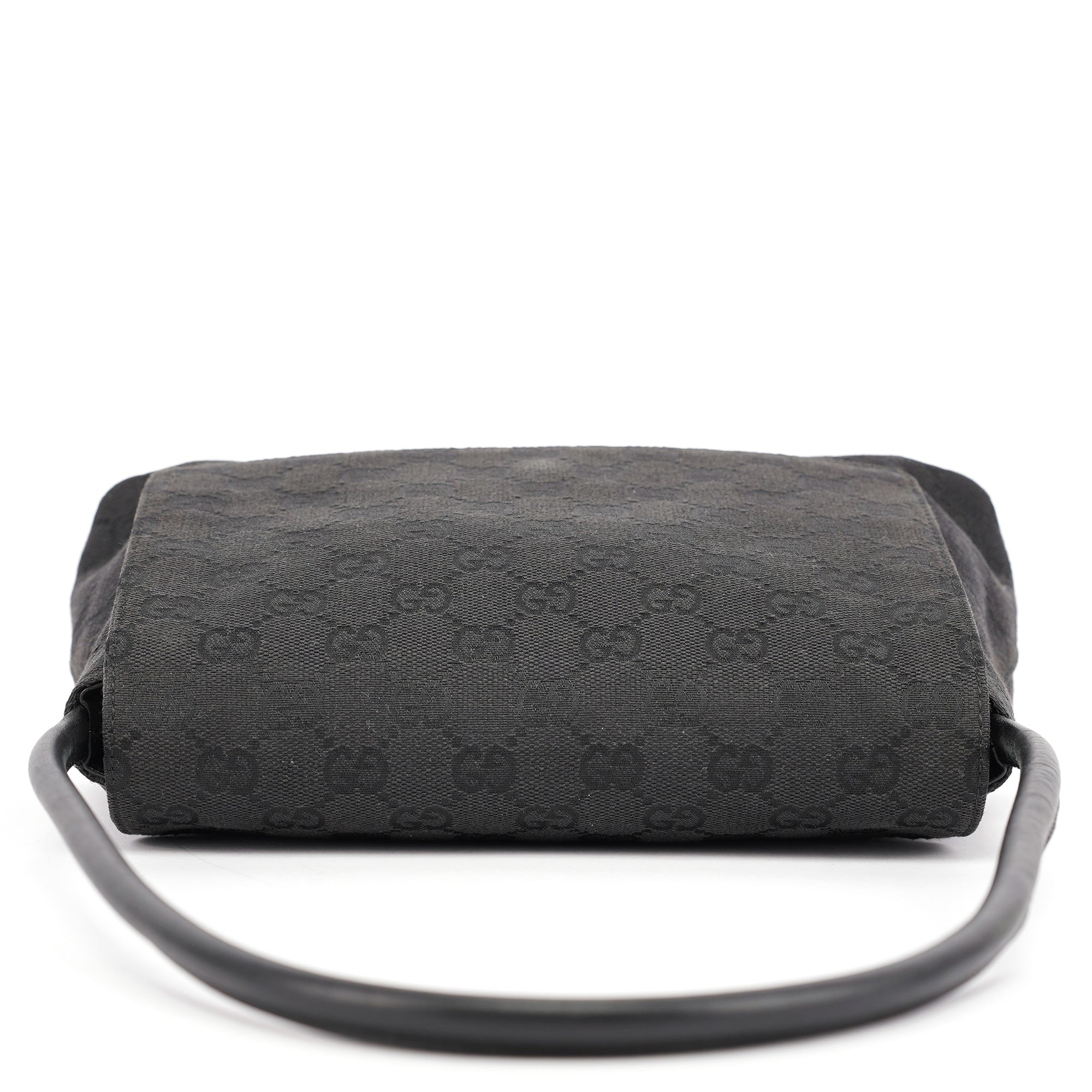 90646 Black GG Leather Shoulder Bag