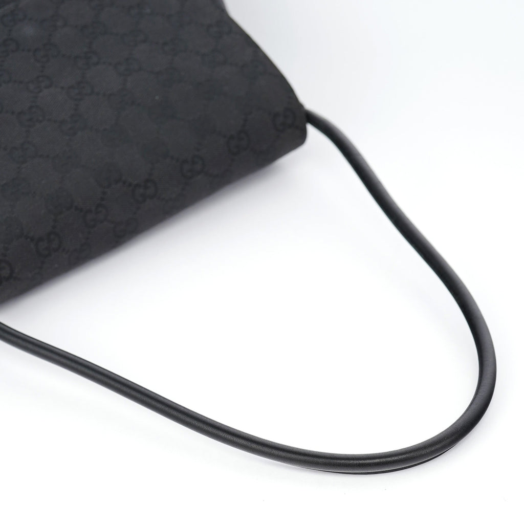 90646 Black GG Leather Shoulder Bag