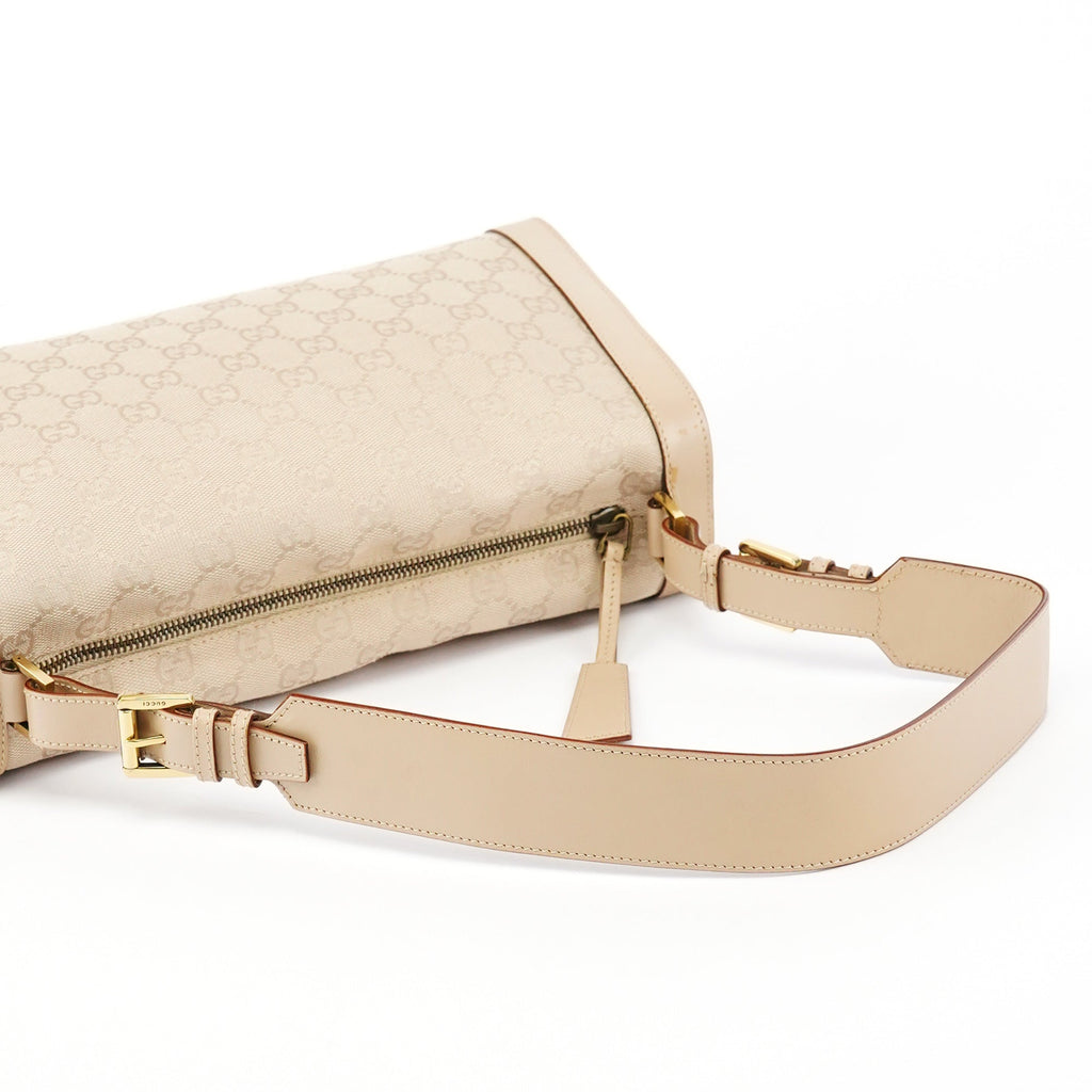92706 Beige GG Canvas Shoulder Bag