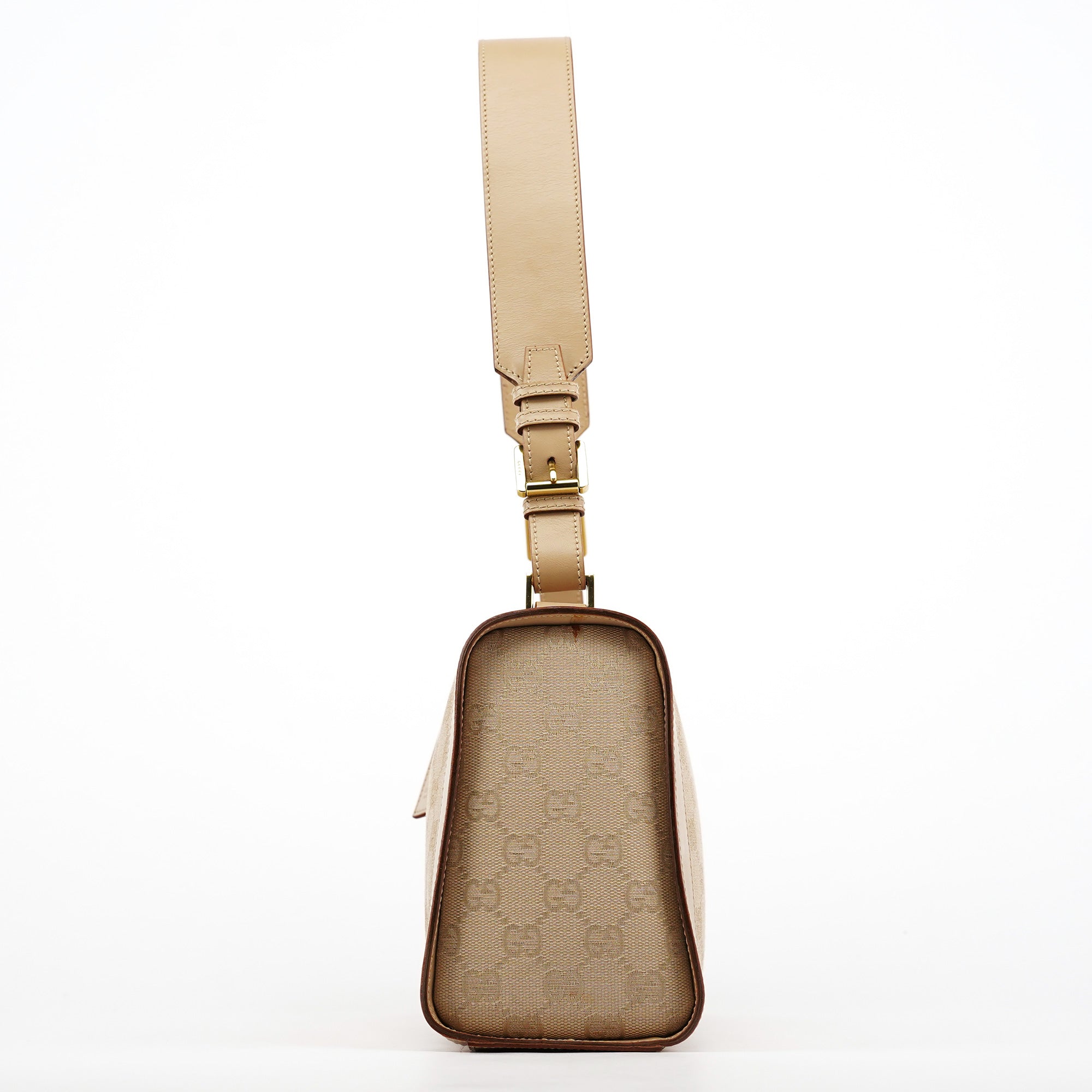 92706 Beige GG Canvas Shoulder Bag