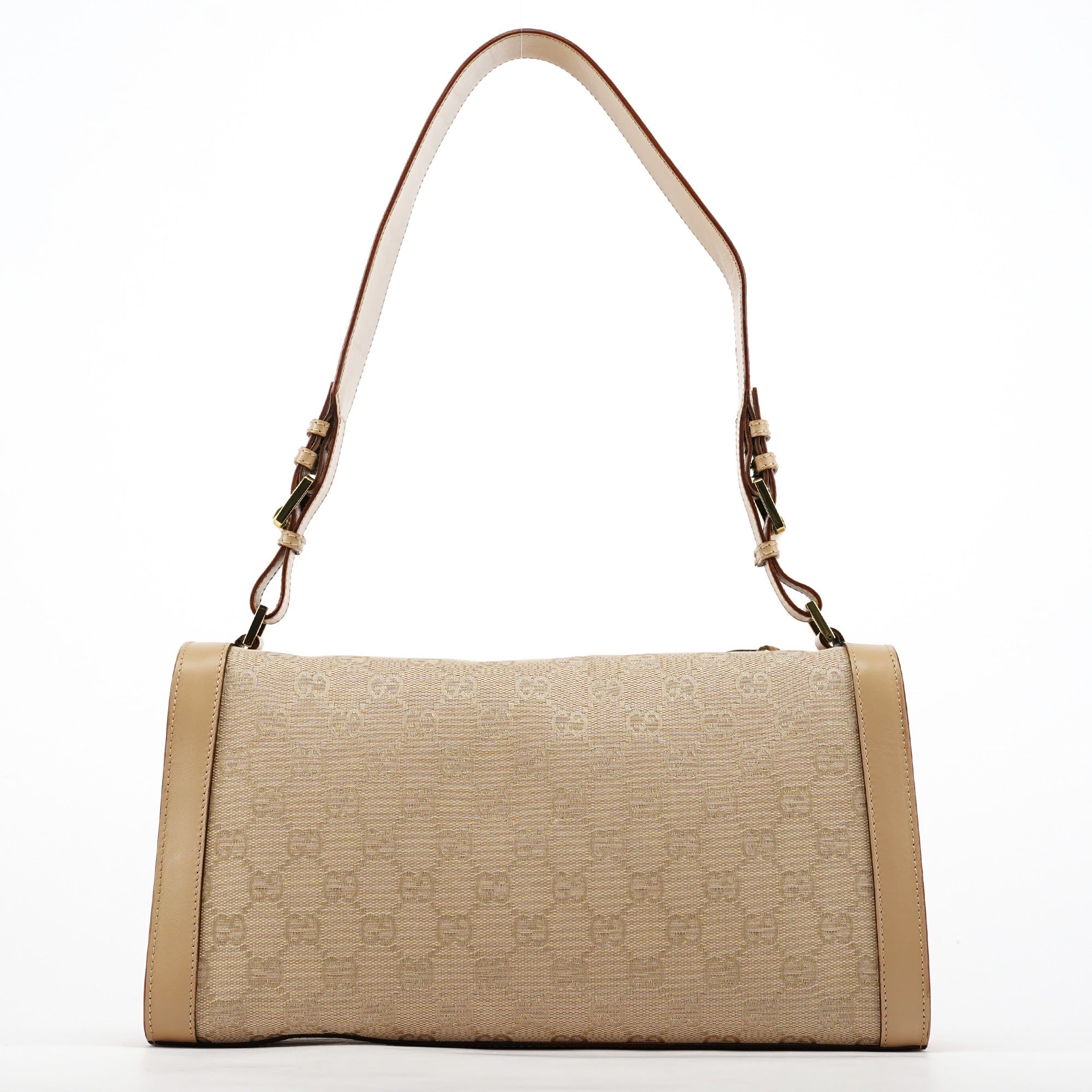 92706 Beige GG Canvas Shoulder Bag