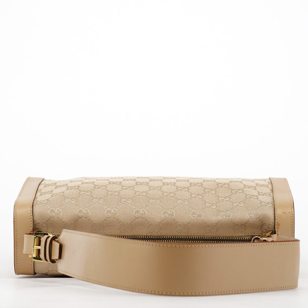 92706 Beige GG Canvas Shoulder Bag