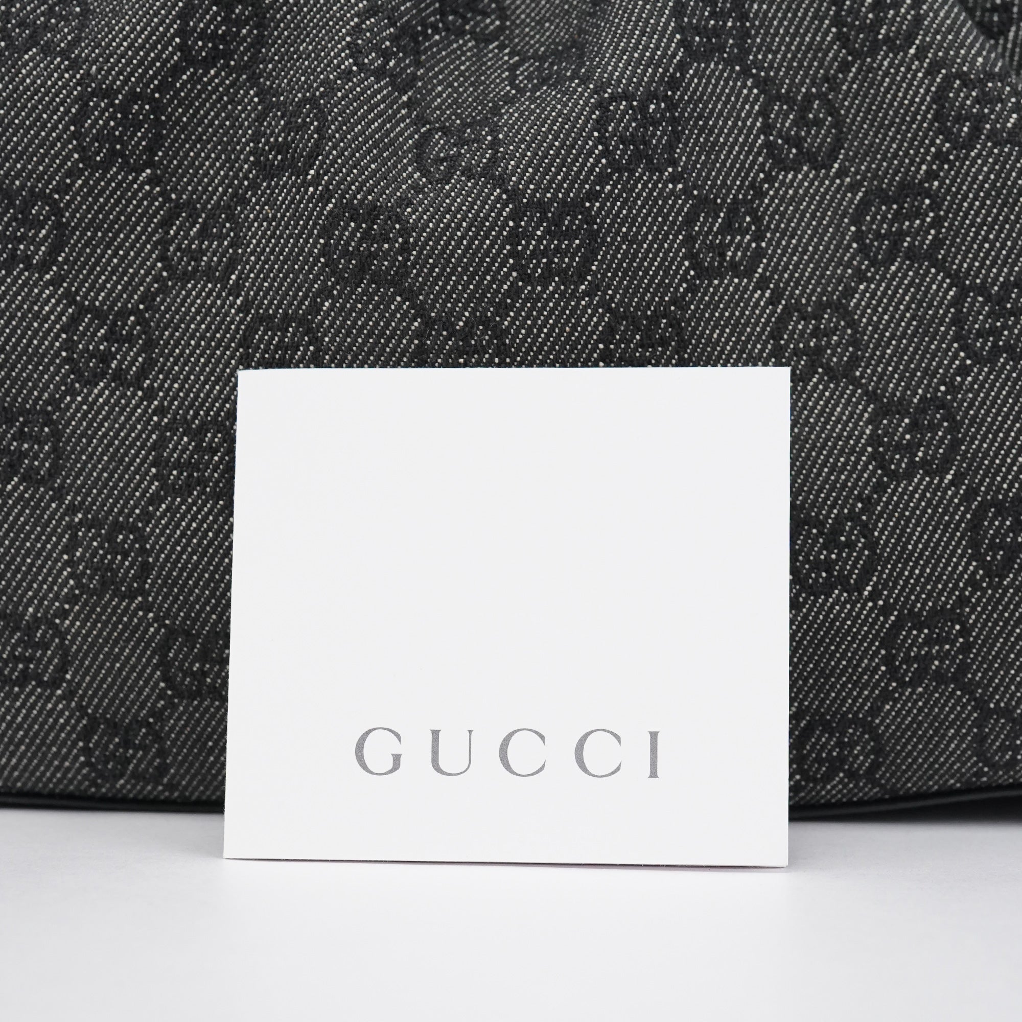 92708 Anthracite GG Denim Bamboo Bag