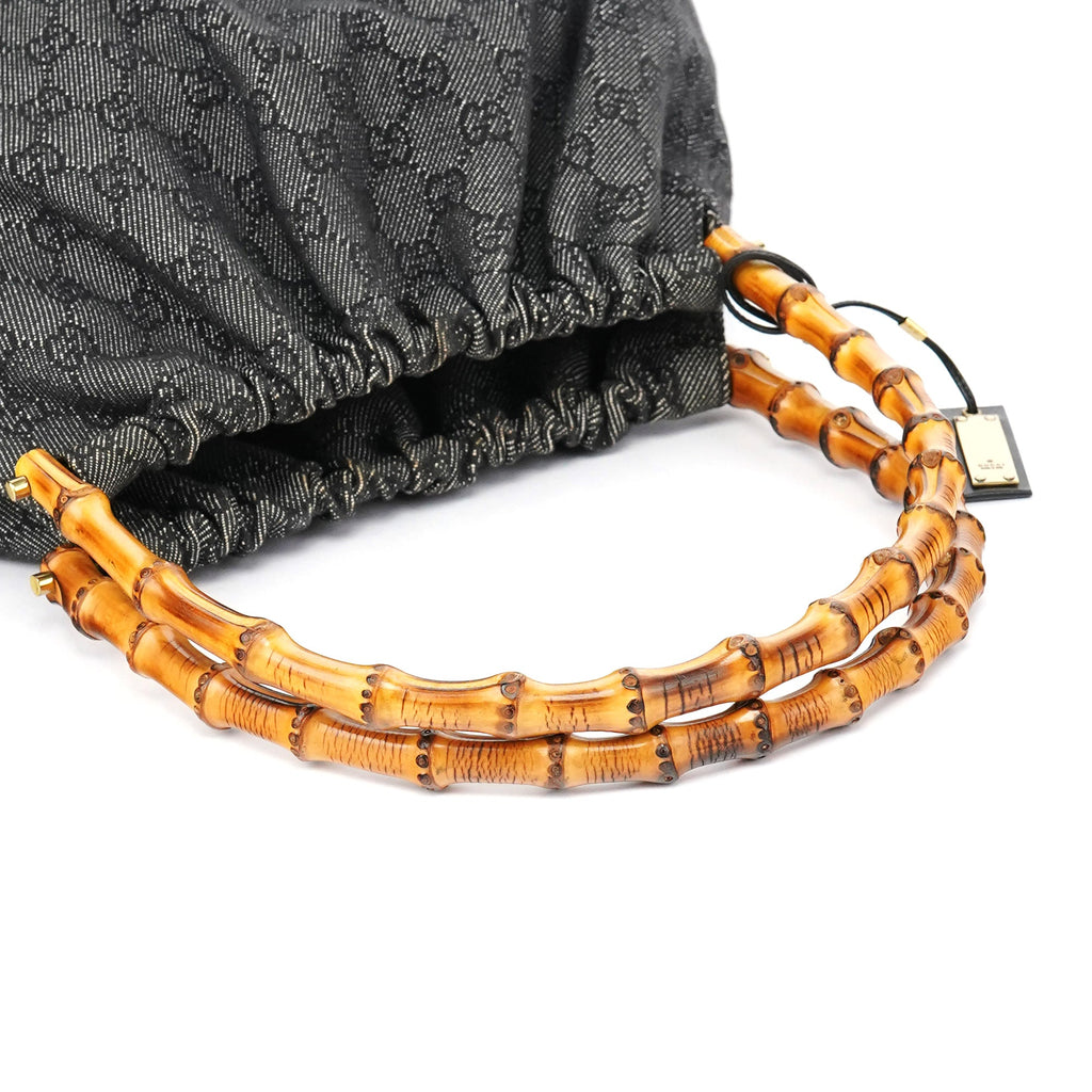 92708 Anthracite GG Denim Bamboo Bag