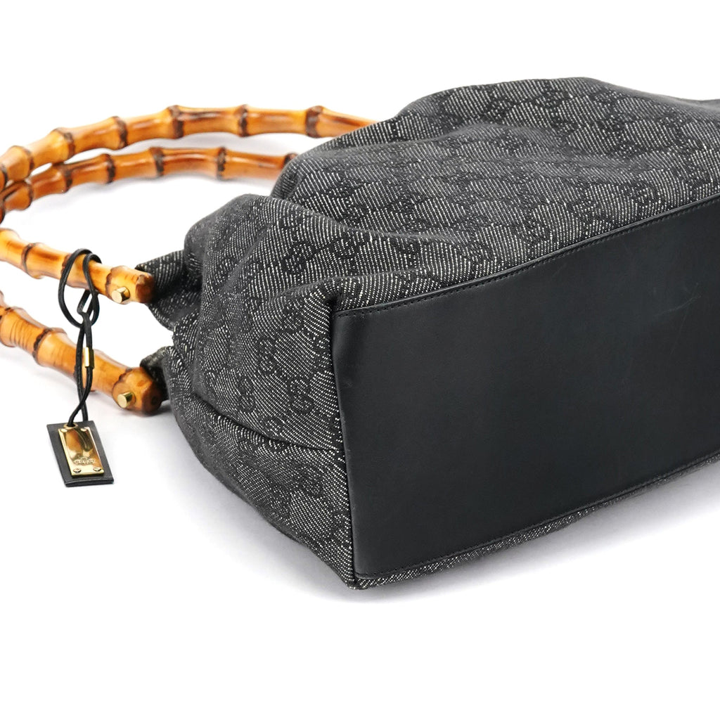 92708 Anthracite GG Denim Bamboo Bag