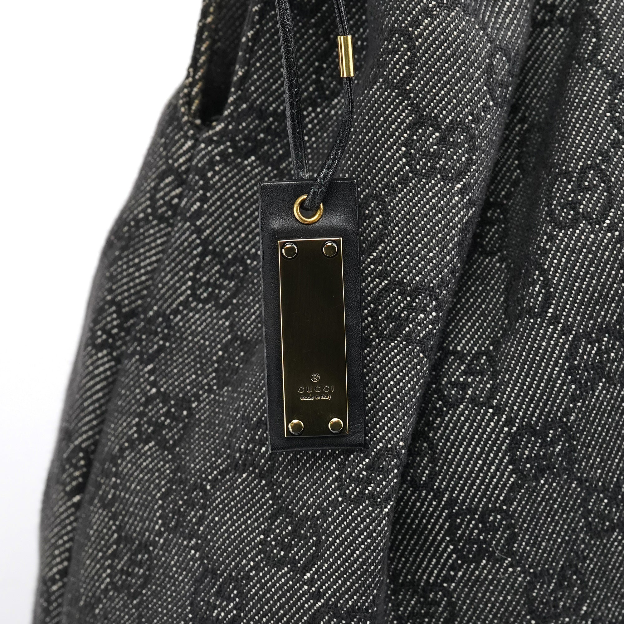 92708 Anthracite GG Denim Bamboo Bag