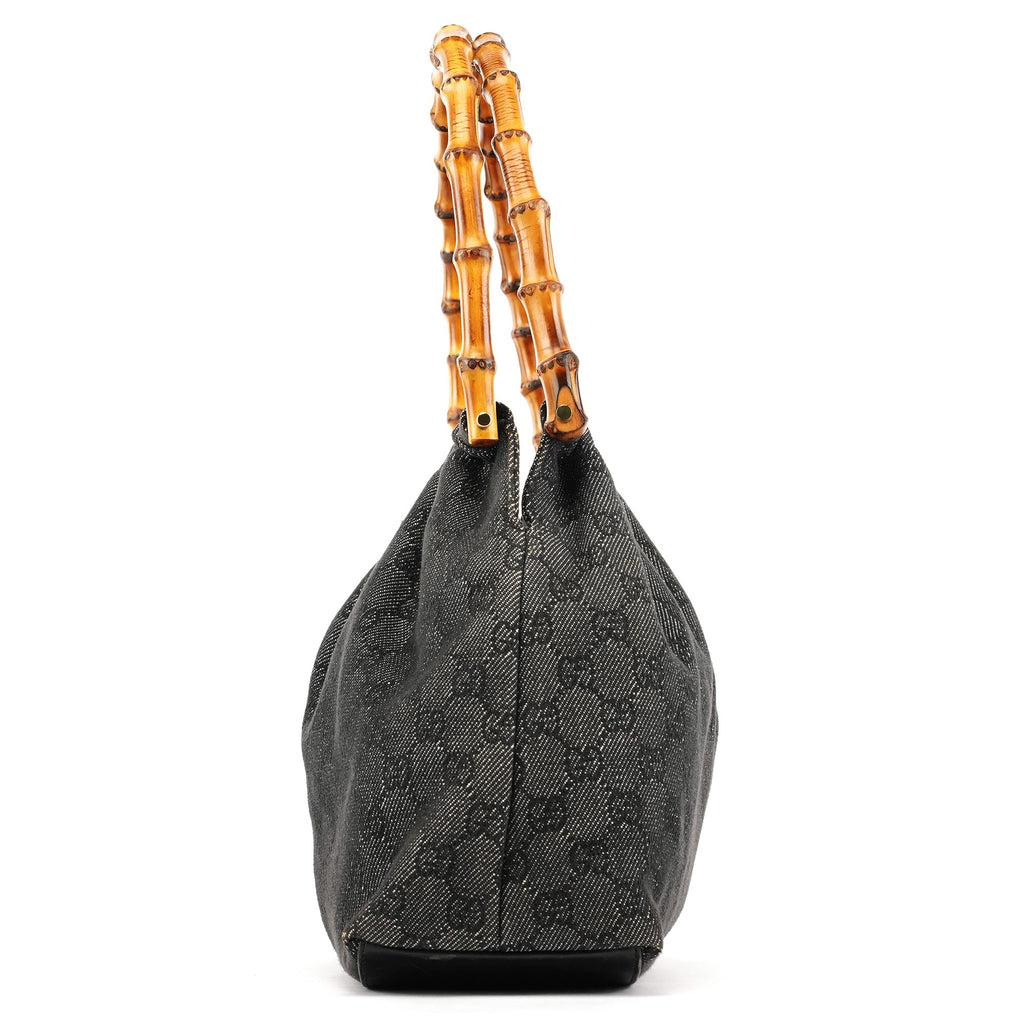 92708 Anthracite GG Denim Bamboo Bag
