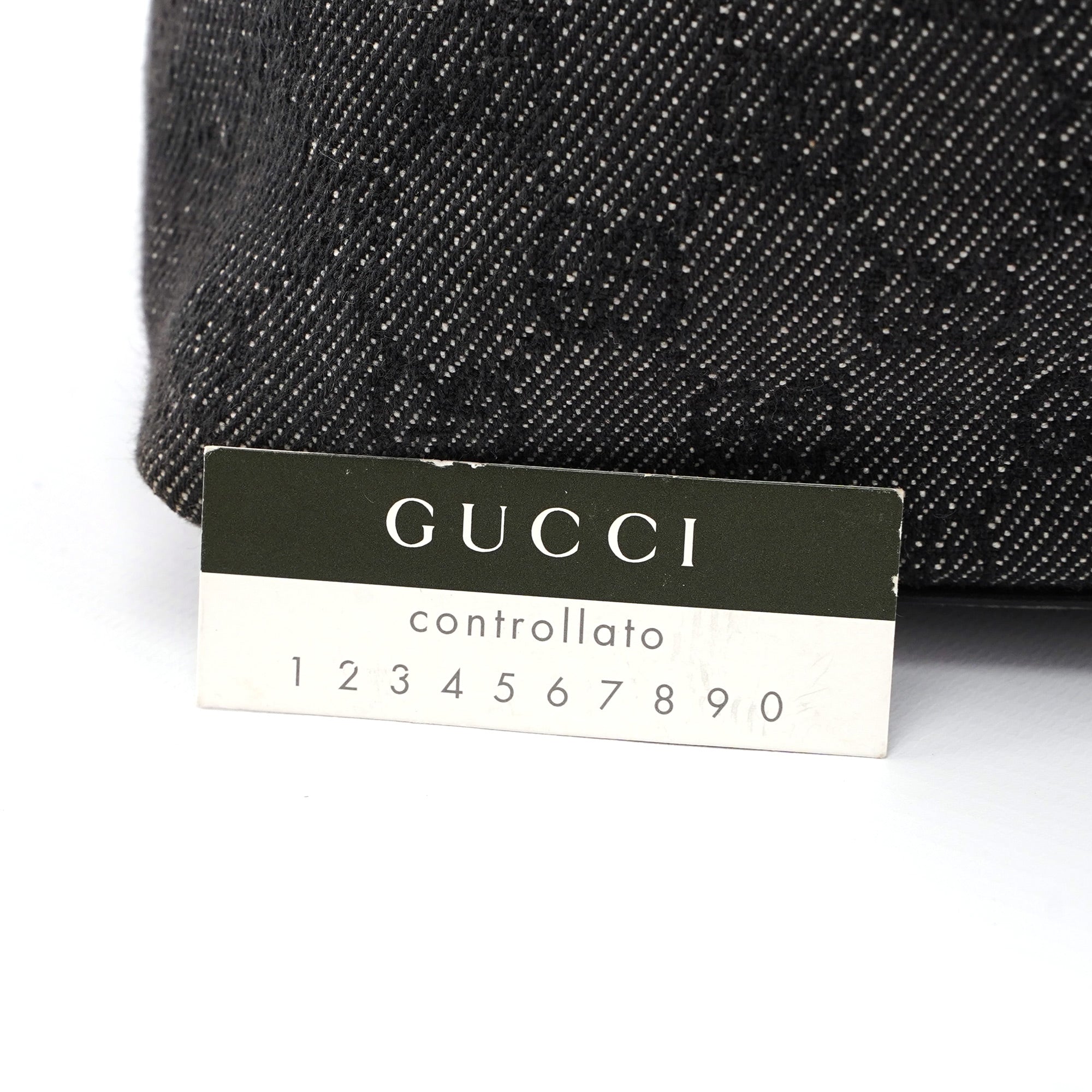92708 Anthracite GG Denim Bamboo Bag