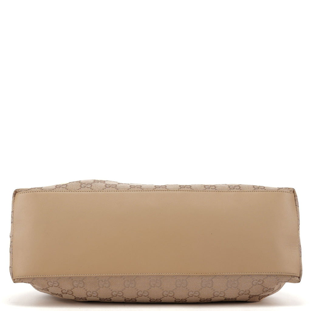 92708 Beige GG Bamboo Handle Shoulder Bag