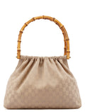 92708 Beige GG Bamboo Handle Shoulder Bag