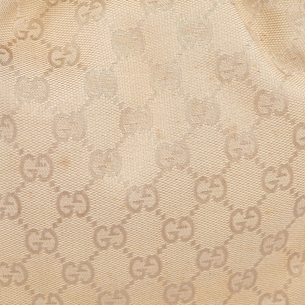 92709 Beige GG Bamboo Handle Shoulder Bag