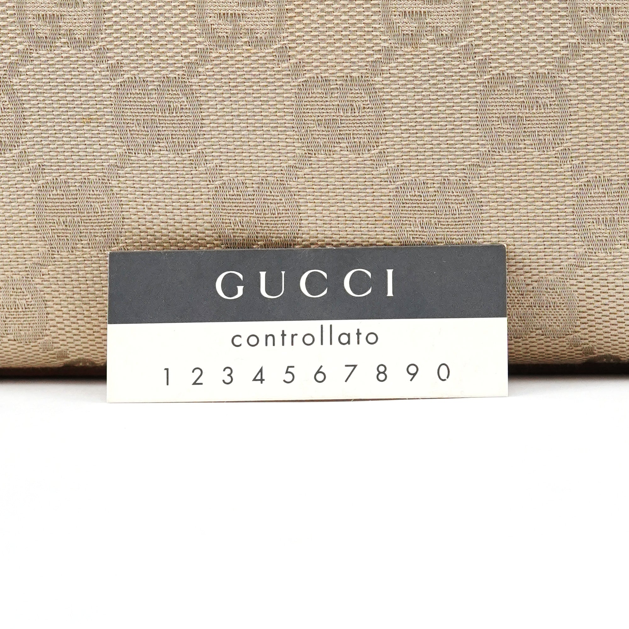 92710 Beige GG Canvas Leather Shoulder Bag