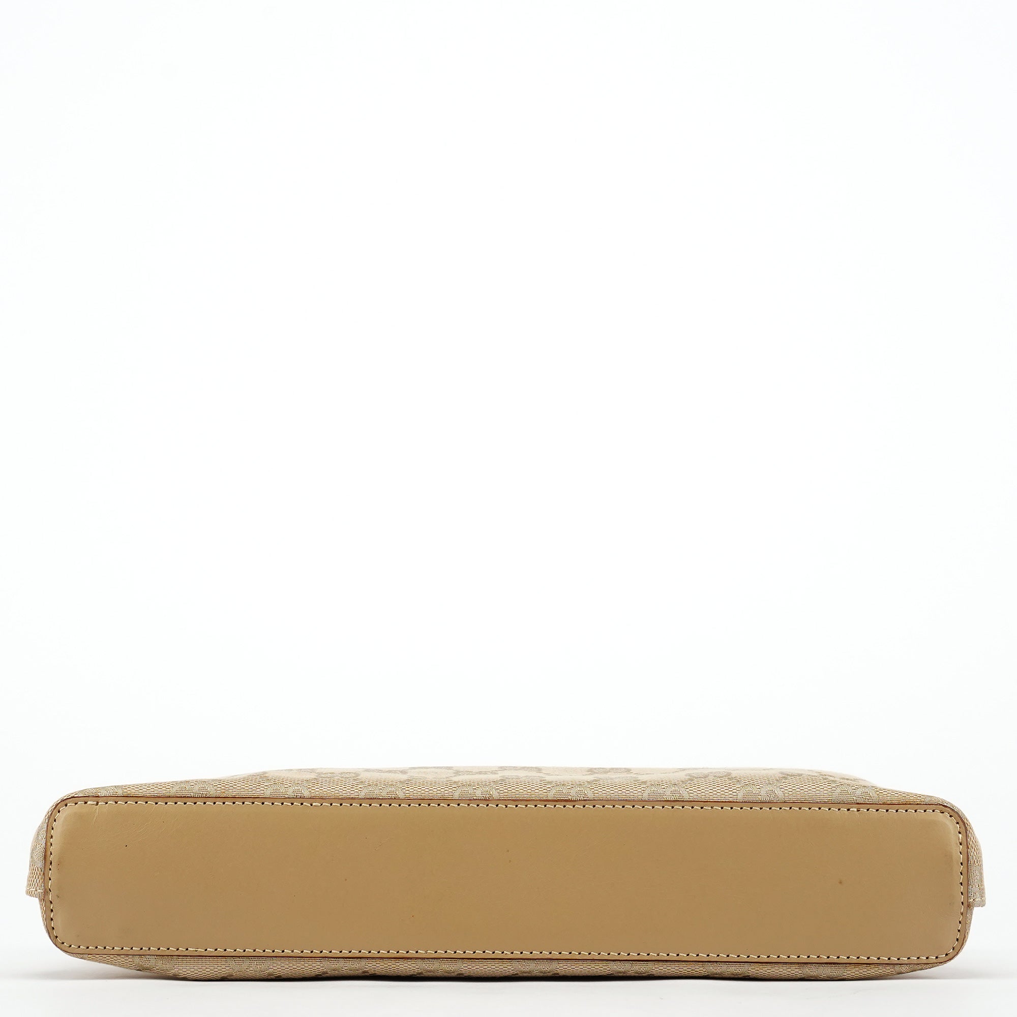 92710 Beige GG Canvas Leather Shoulder Bag