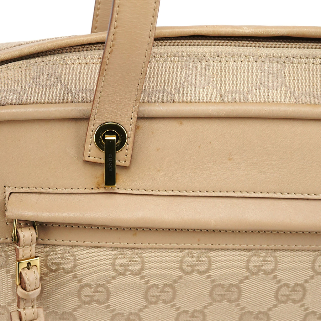 92729 Beige GG Leather Tote Bag