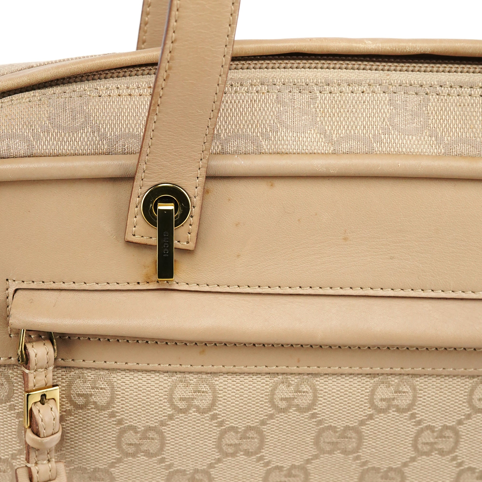 92729 Beige GG Leather Tote Bag