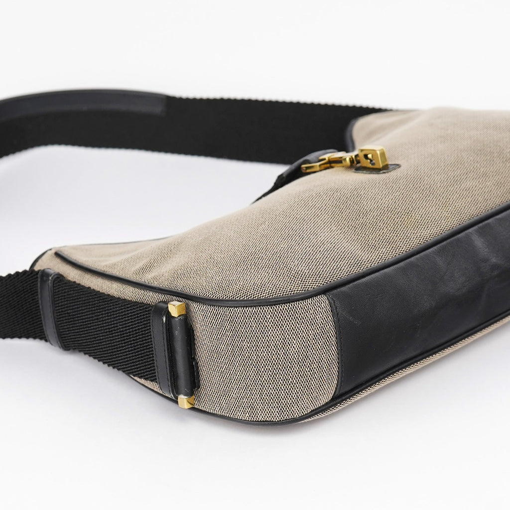 92736 Beige Canvas Jackie Shoulder Bag