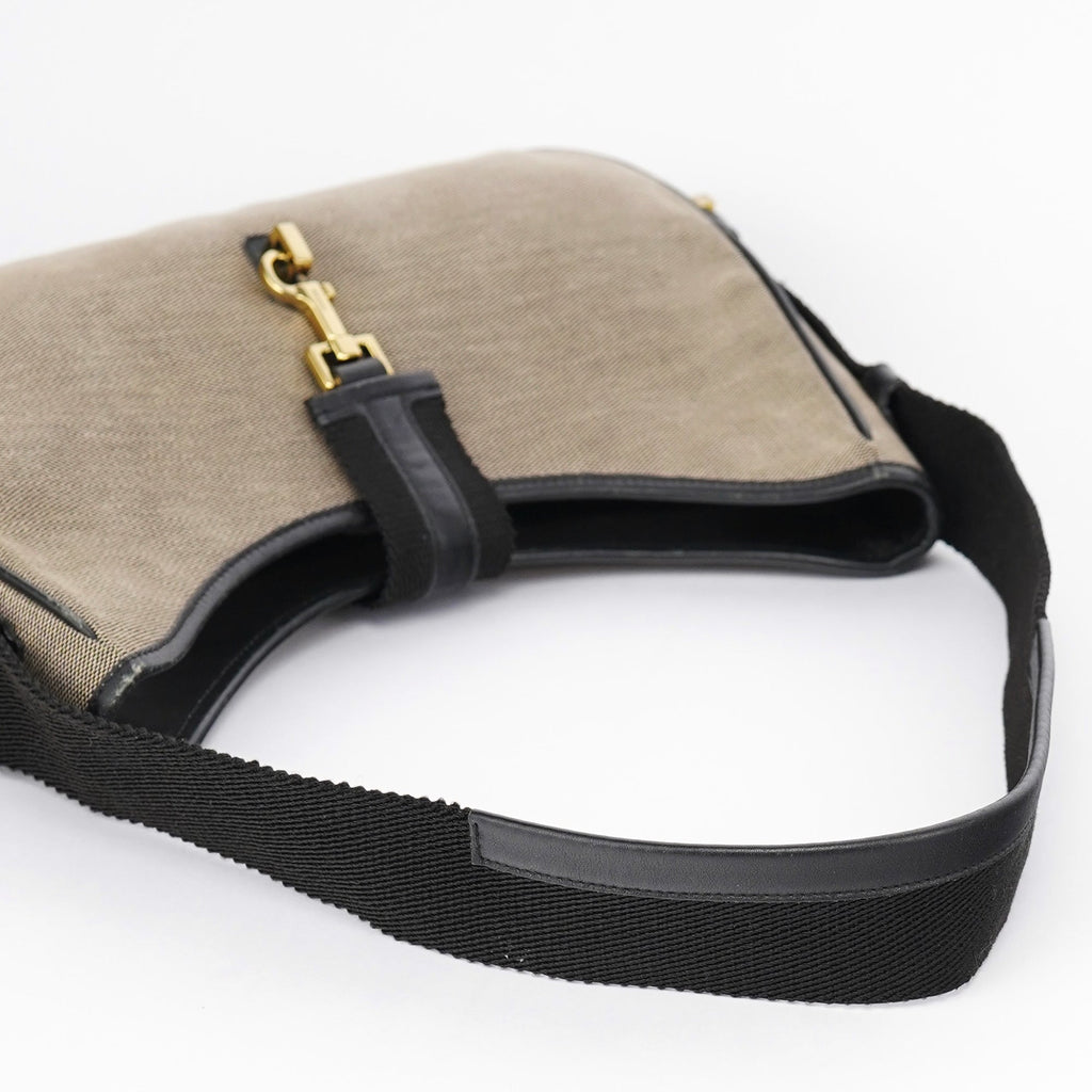92736 Beige Canvas Jackie Shoulder Bag