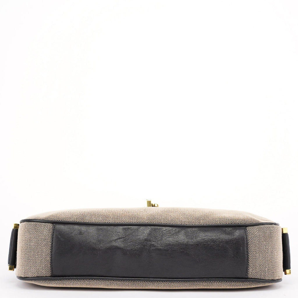 92736 Beige Canvas Jackie Shoulder Bag