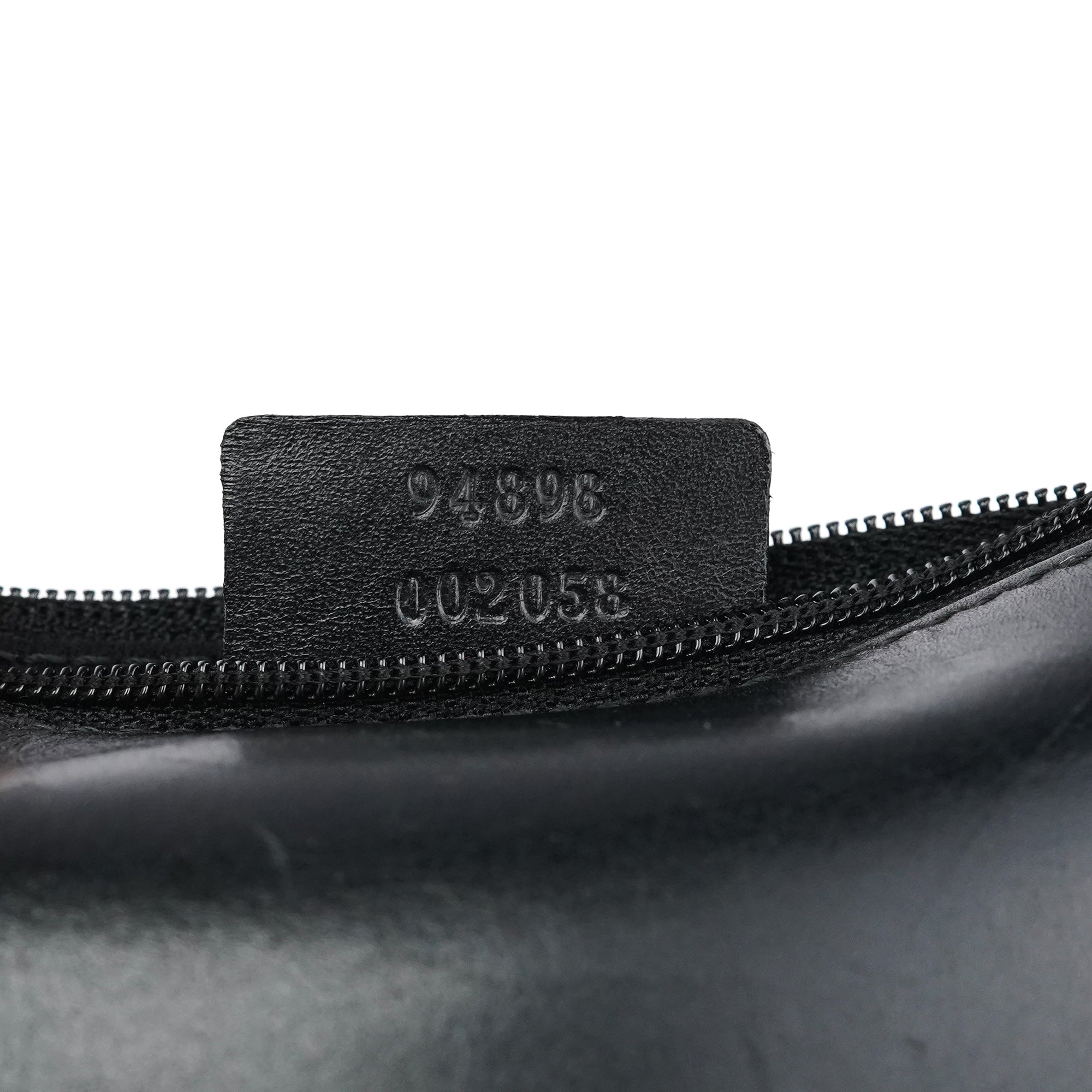94898 Black GG Leather Pouch Tote Bag