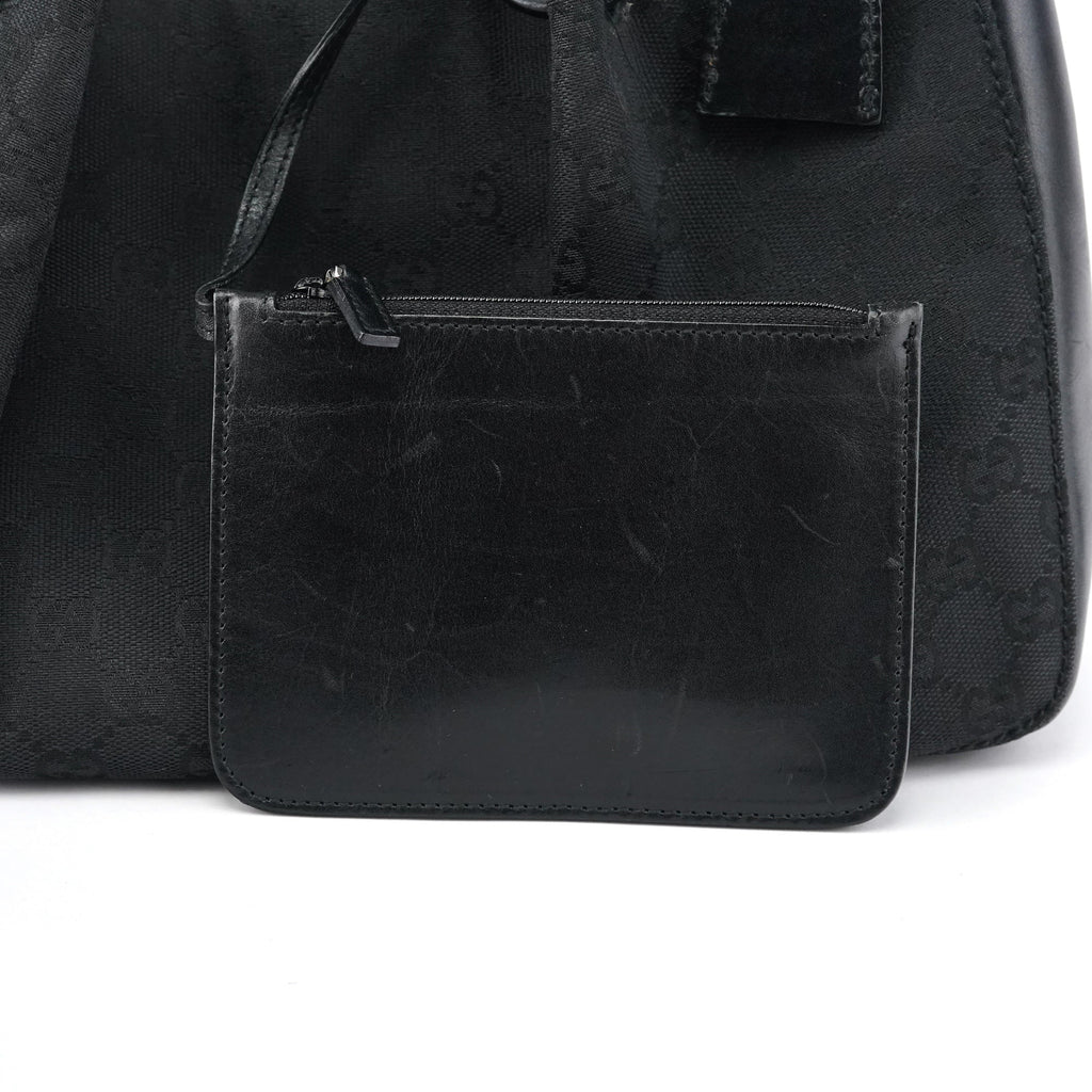 94898 Black GG Leather Pouch Tote Bag