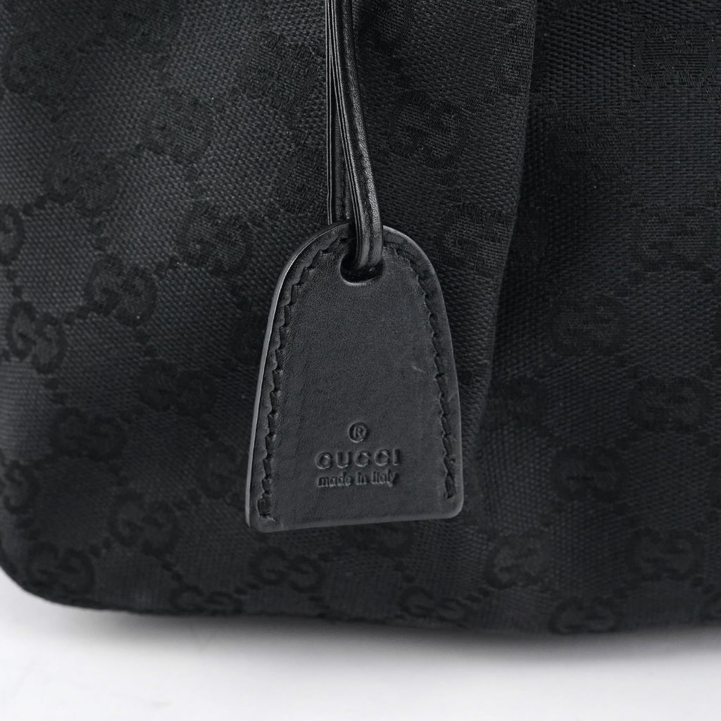 94898 Black GG Leather Pouch Tote Bag