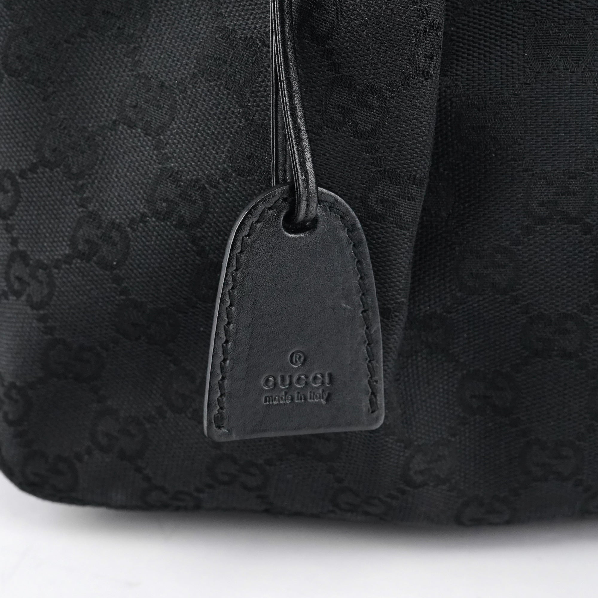 94898 Black GG Leather Pouch Tote Bag