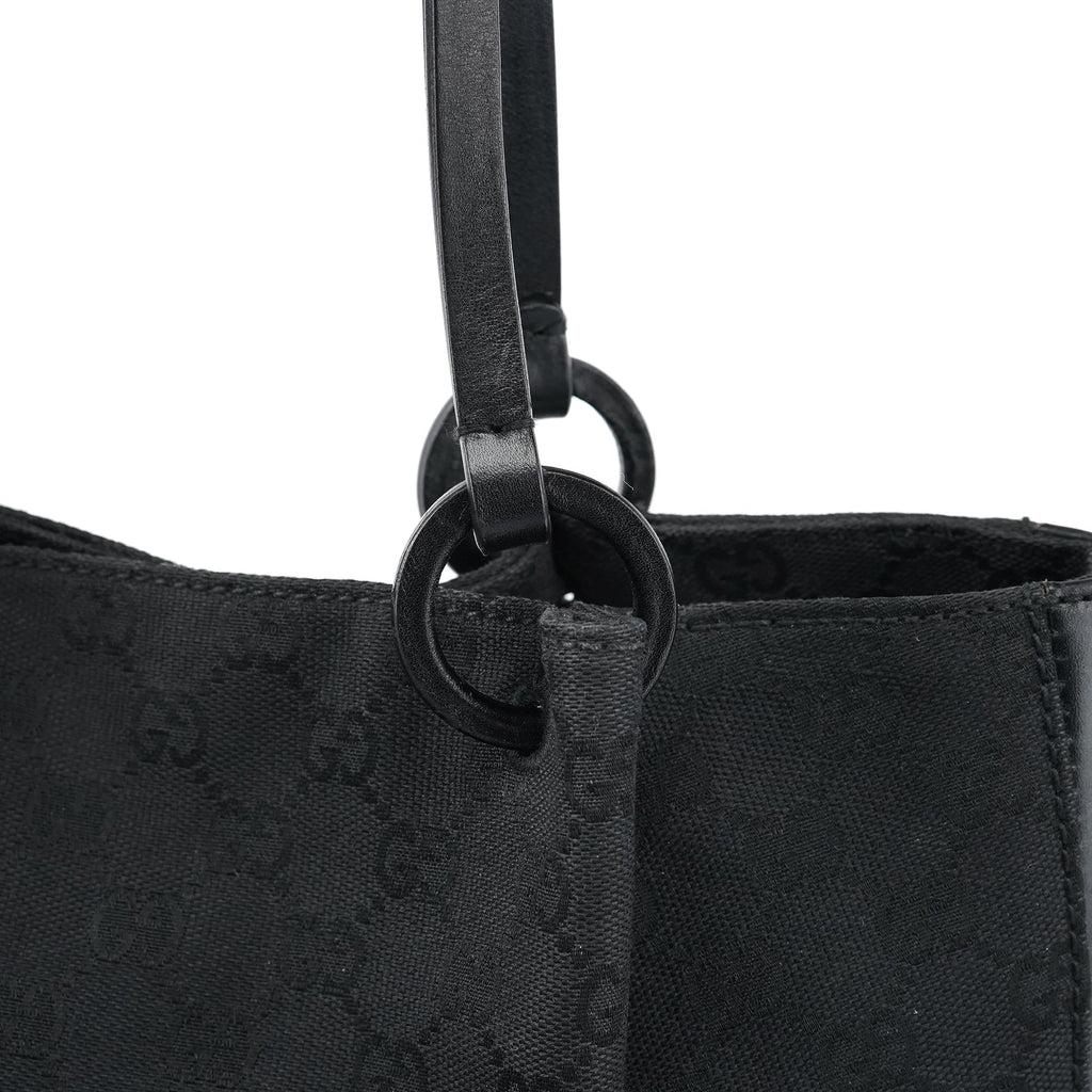 94898 Black GG Leather Pouch Tote Bag