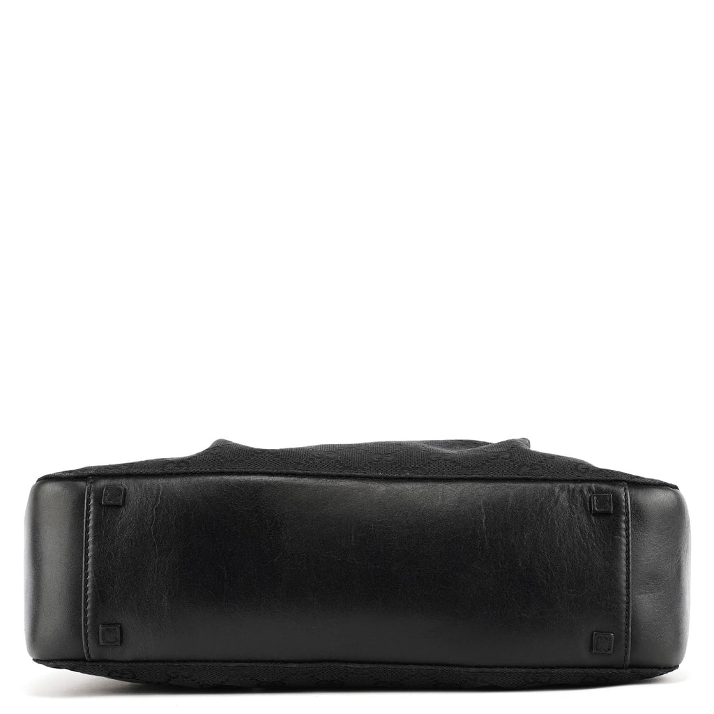 94898 Black GG Leather Pouch Tote Bag
