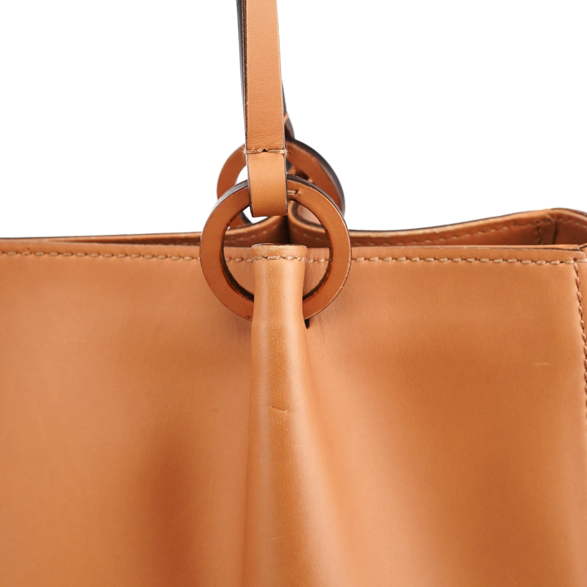 94898 Tan Leather Tote Bag