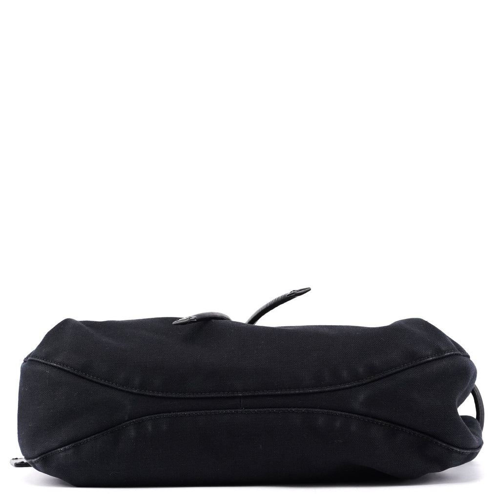 95168 Black Canvas Leather Tote