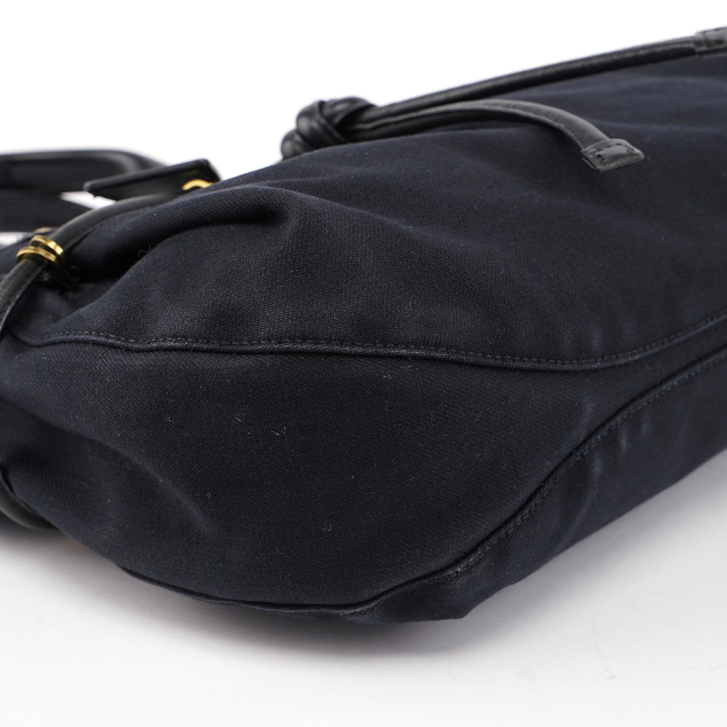 95168 Black Canvas Leather Tote