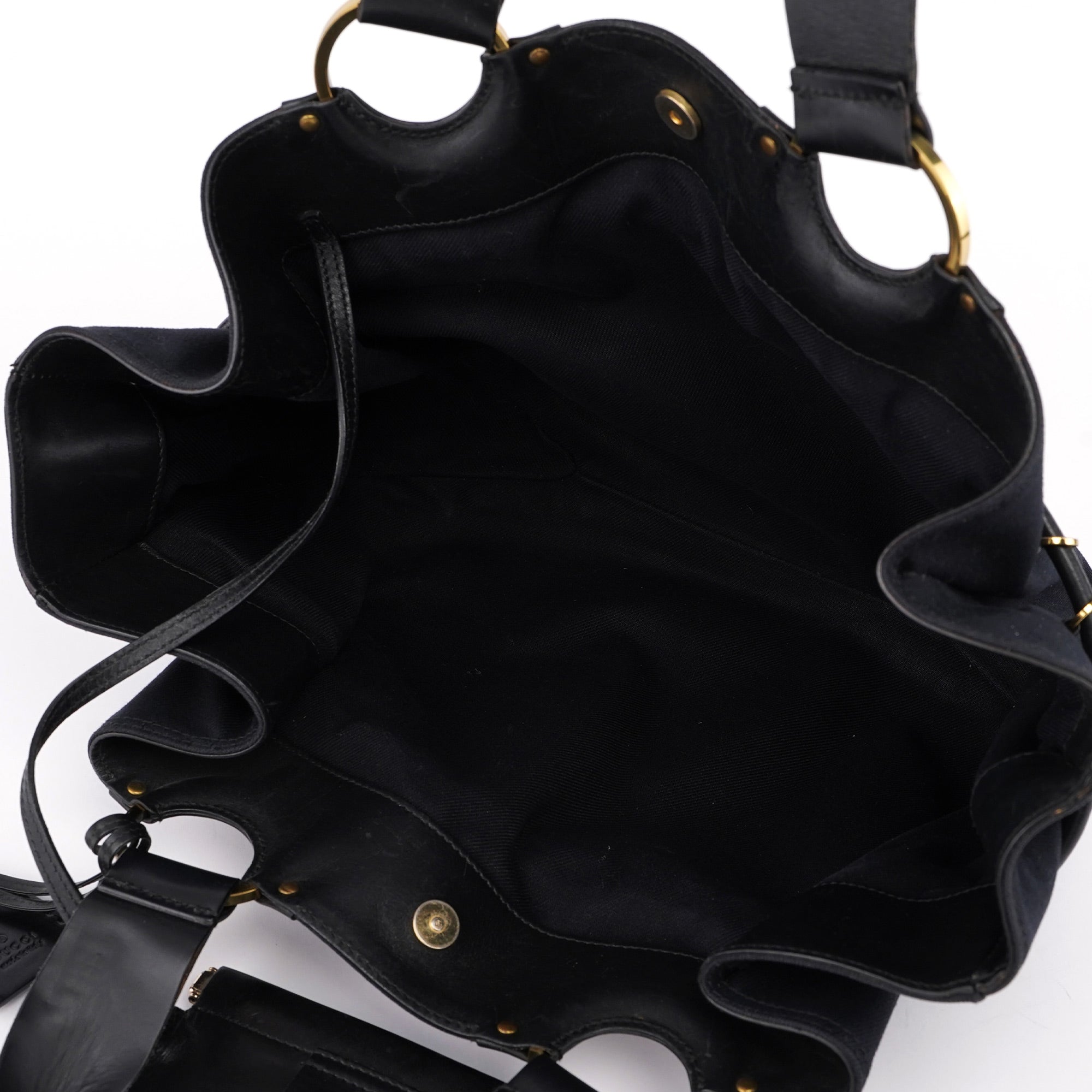 95168 Black Canvas Leather Tote