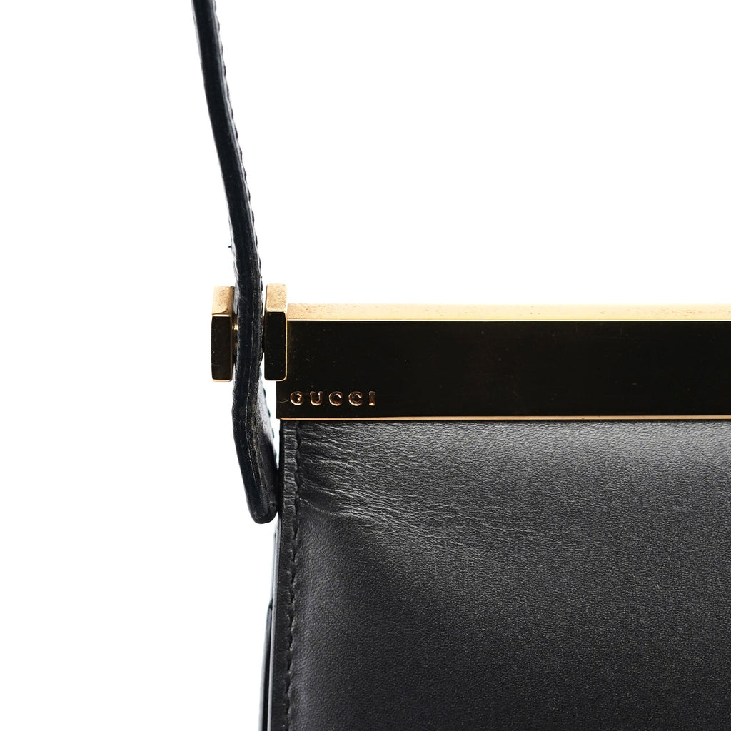 Anthracite Calfskin Flap Shoulder Bag