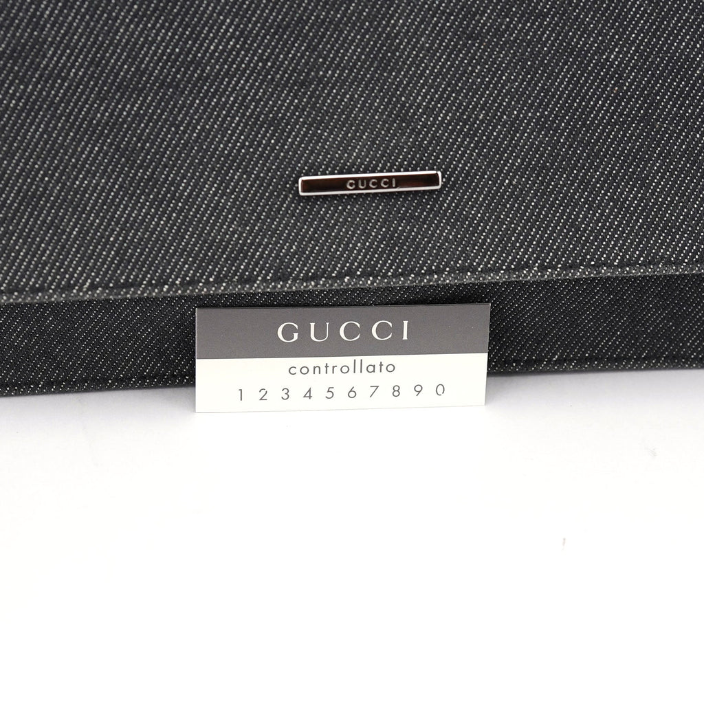 Anthracite Denim Flap Shoulder Bag