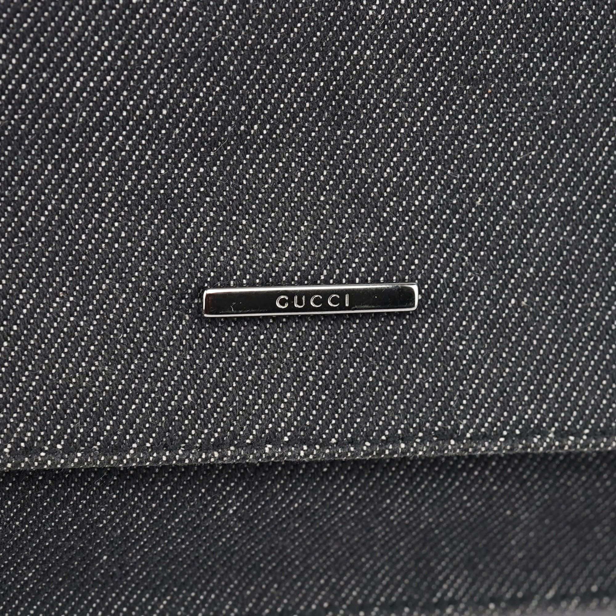 Anthracite Denim Flap Shoulder Bag