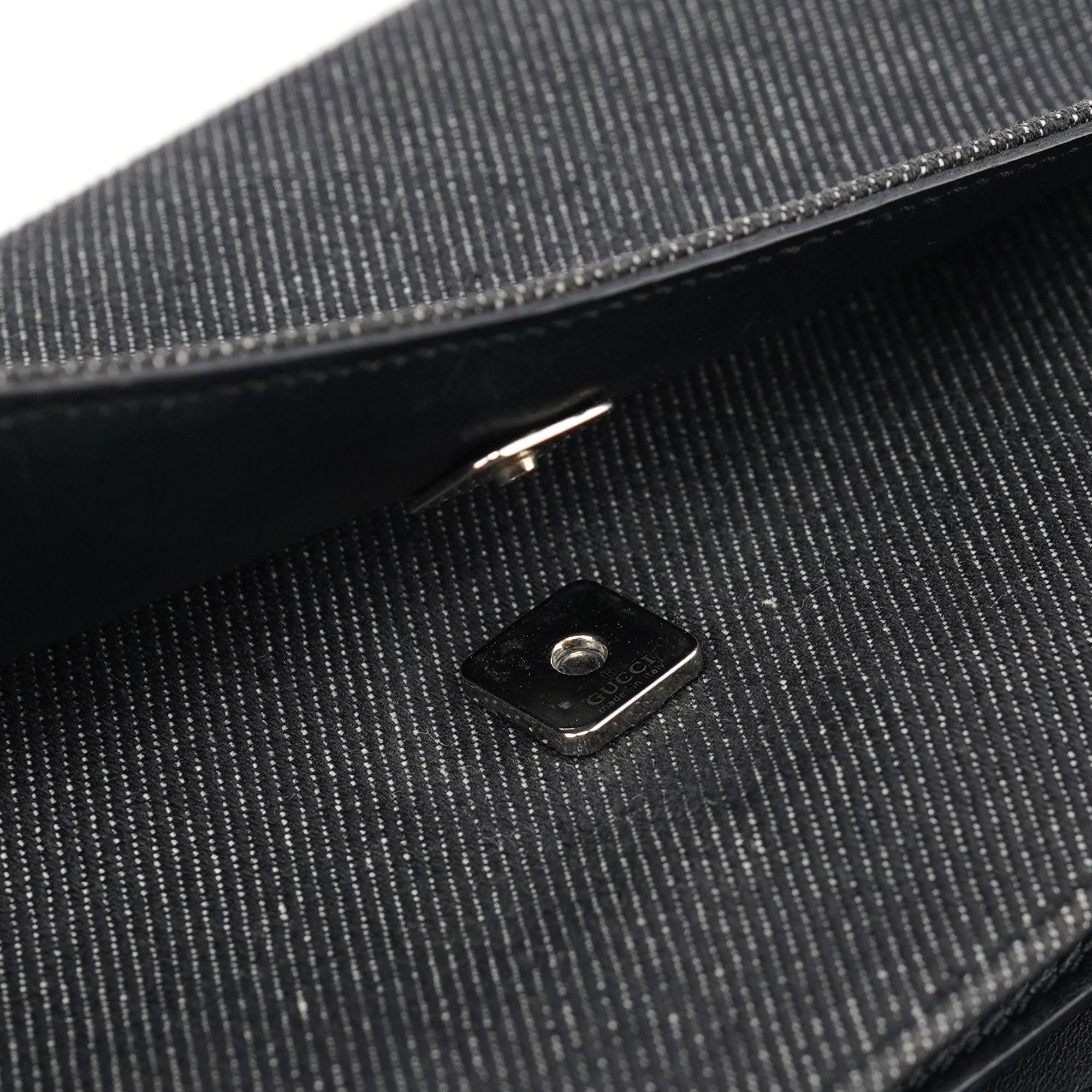 Anthracite Denim Flap Shoulder Bag